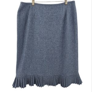 Jones Wear Suit Ruffled Skirt Size 14 in Blue Fully Lined Rear Zip